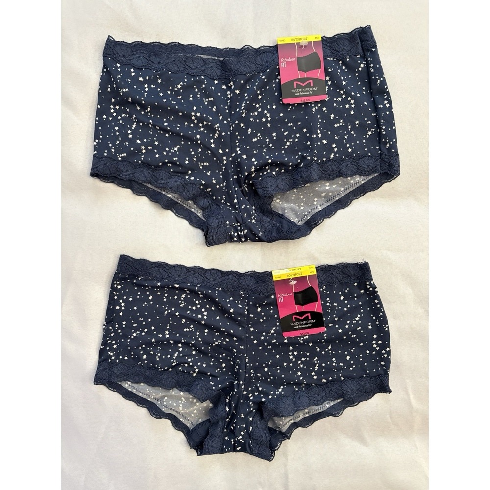 NEW Maidenform One Fab Fit Boyshort Panty 40760 Multicolor Women's Medium 2 Pair